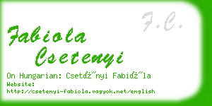 fabiola csetenyi business card